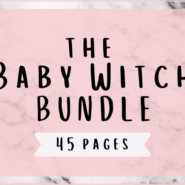 Baby Witch Bundle, Printable Grimoire Pages