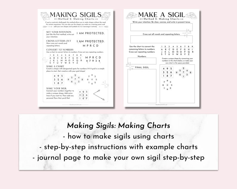 Sigil Magic & Worksheets, Printable Grimoire Pages image 4