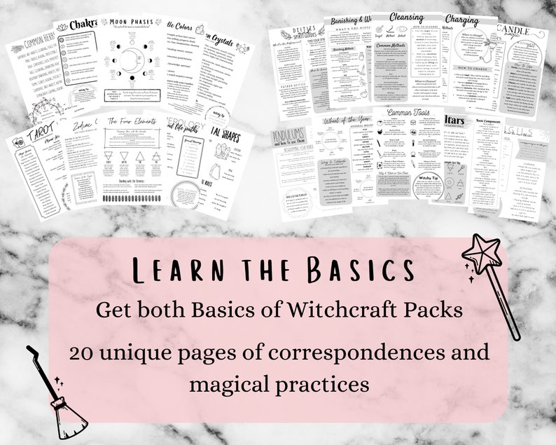 Baby Witch Bundle, Printable Grimoire Pages image 2