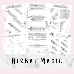 Herbal Magic Printable Grimoire Pages