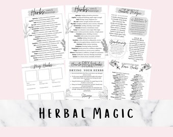 Herbal Magic Printable Grimoire Pages