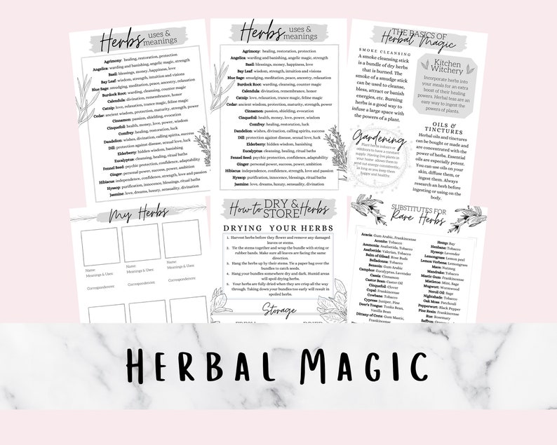Herbal Magic Printable Grimoire Pages zdjęcie 1