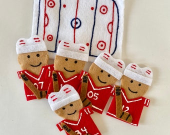 Hockey Finger Puppets - Felt - Travel Activities for Kids - Best Toys for 3 Year Olds - Gifts for 4 Year Olds