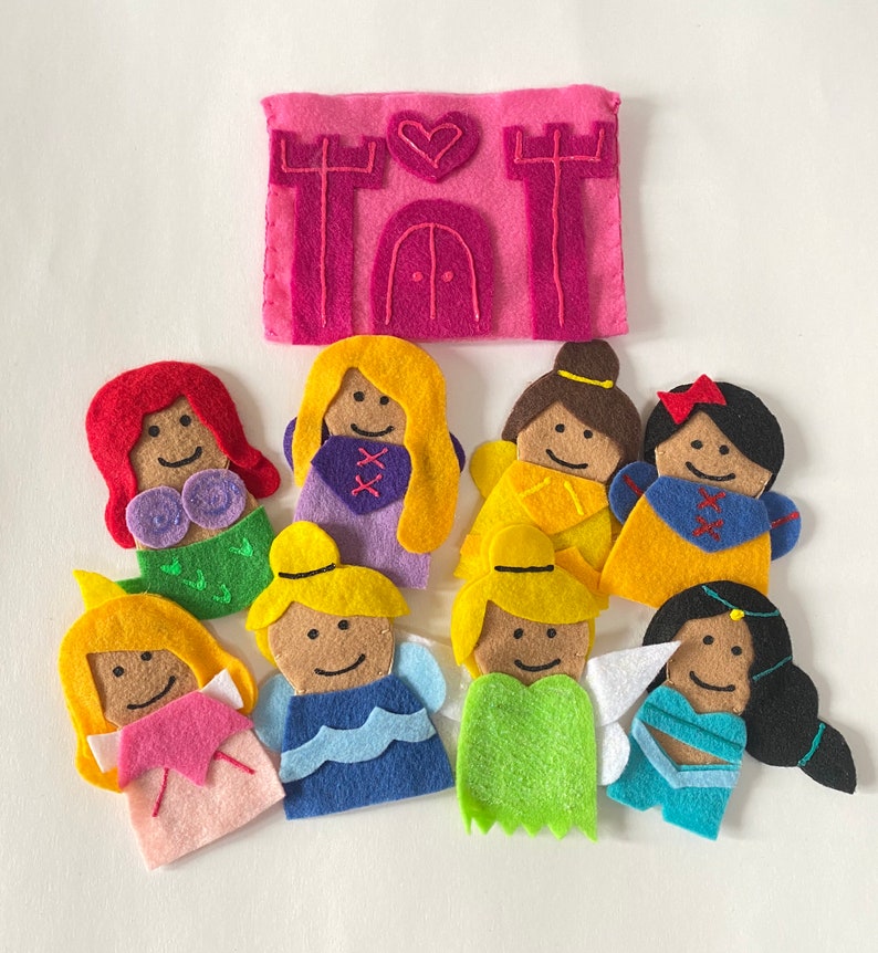 Princess Finger Puppet Set Felt Story Pretend Play Busy - Etsy