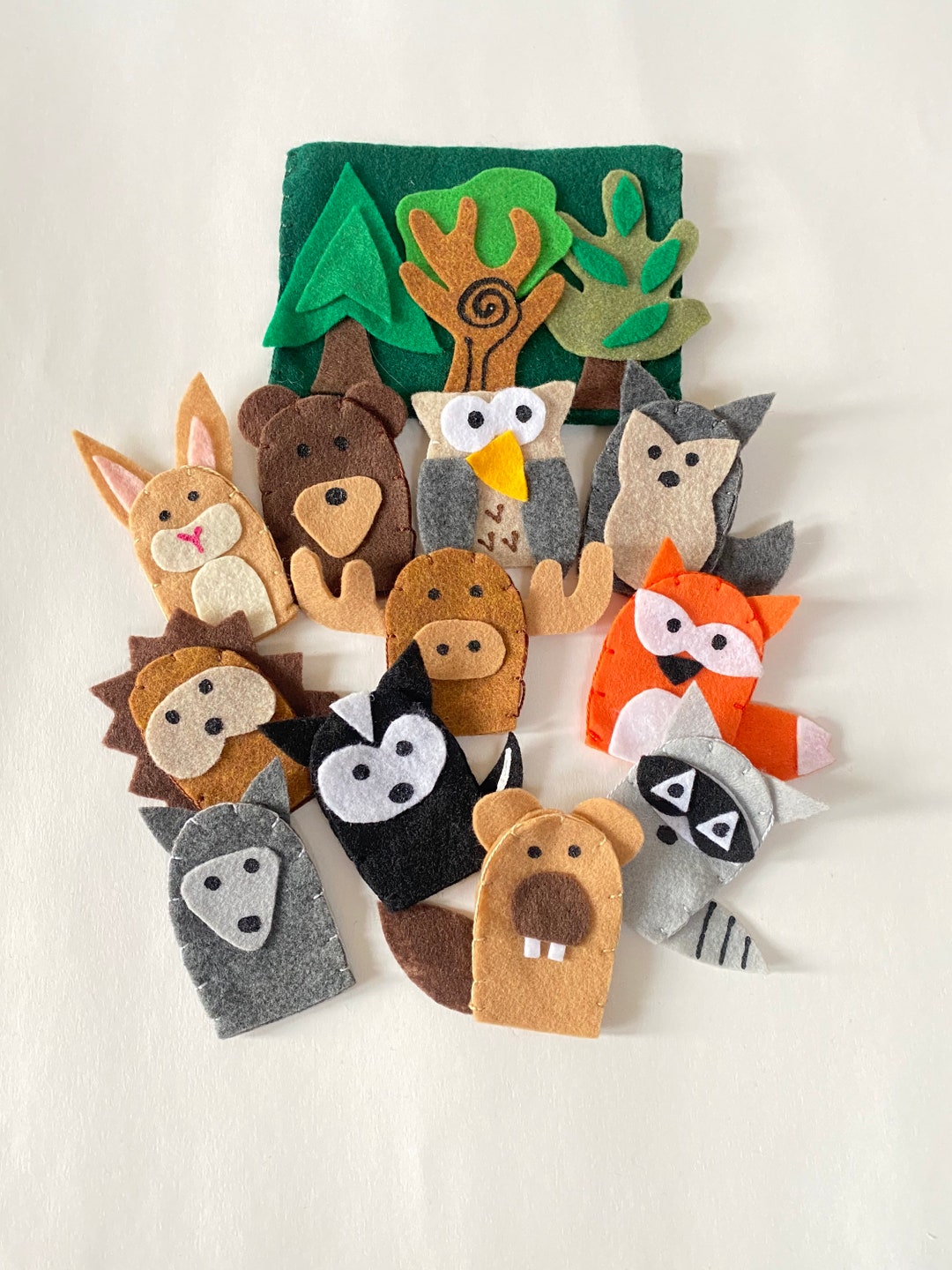 Animal Finger Puppets Felt Woodland Animals Travel - Etsy Animal Finger Puppets Felt Woodland Animals Travel - Etsy