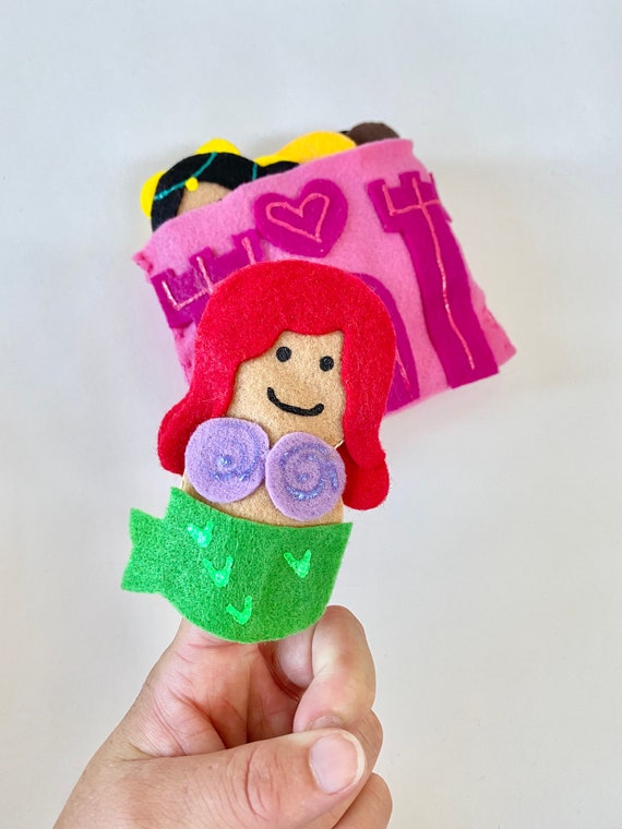 Princess Finger Puppet Set Felt Story Pretend Play Busy | Etsy