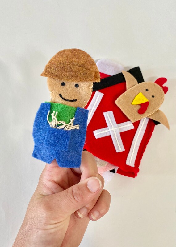 Toys Toys & Games Finger Puppets Old Macdonald farm Felt finger puppets