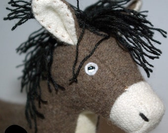 Stubborn plushy donkey, plushed donkey, donkey toys, stuffed donkey, felt animals,