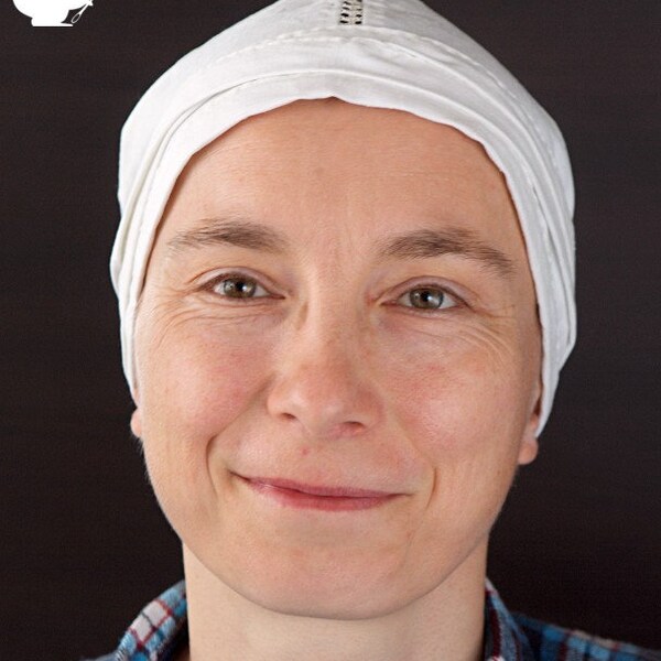 Saint Brigid Coif/Cap, white linen, 14th century, medieval