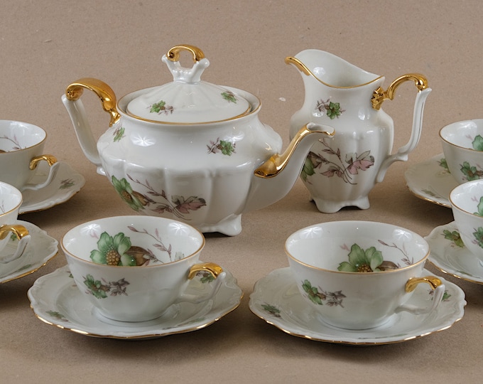 Rare polish porcelain tea set, vintage tea set