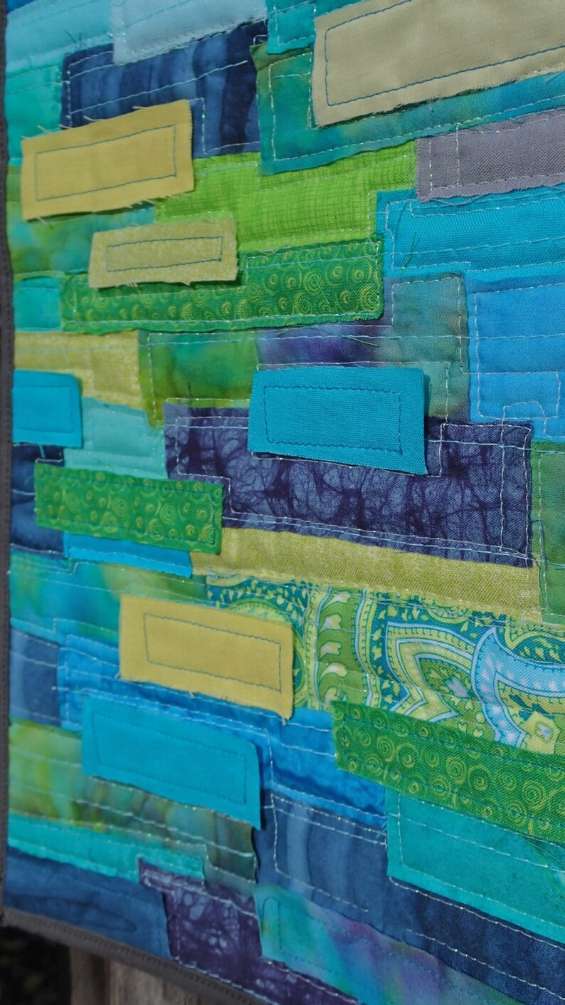 Modern art quilt wall hanging | Etsy