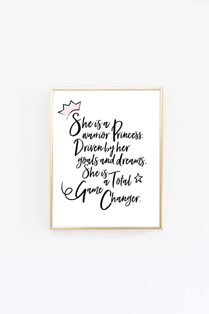 She is a Warrior Art Print Inspirational Quotes Female Etsy Ireland