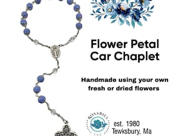 Memorial Car Chaplet  Made from your flowers- Single Color Car Chaplet - Memorial from Wedding, Funeral, Baptism, Any Special Occassion.