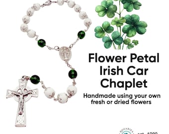 Flower Petal Irish Car Chaplet  made from your fresh or dried flowers - Funeral Flowers, Wedding Flowers, or any Special Occasion