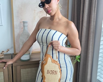 Born Dominica Boutique Map Shaped Hang Bag