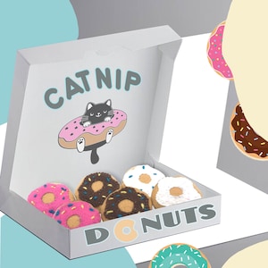 Juguetes para gatos en forma de donuts o donuts: mezcla de hierba gatera y enredadera plateada