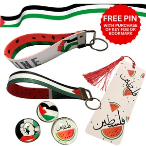 Custom /Watermelon/ Key fob/ wristlet / freedom/ flag /bookmark / pin flag /Support for Palestine: Choose Your Symbol FREE PIN