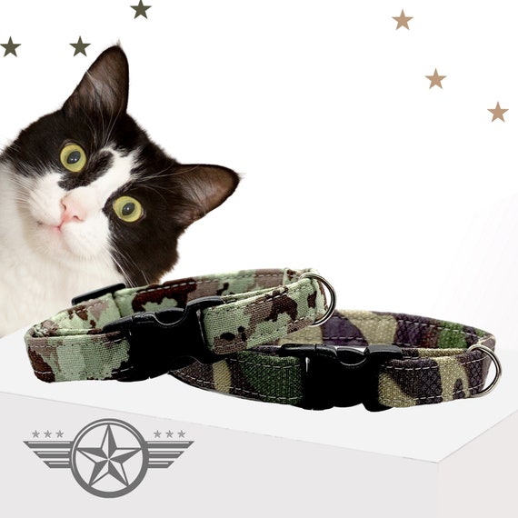 Army / Solider / Camo / Camo Print / Camouflage - Small Dog & Cat Collars - 7-12”, 9"-15"