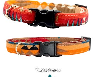 Southwest Style/ Navajo Inspired/ Ethnic Elegance/Unique/ Native - Small Dog & Cat Collars - 7-12”,9"-15"
