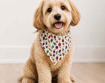 Dog Bandana Ice Cream, Small, Medium Large Dogs Bandana,  Custom size bandanas