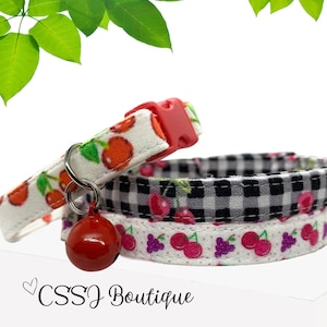Cherry Daydream / Cherries / Lofi / Fruits / Fruity / Sweet - Small Dog & Cat Collars - 7-12”,9&quot;-15&quot;