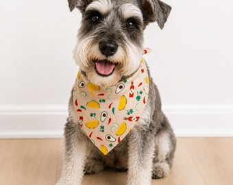 Pet Bandana/ Tacos/Mexican/ Avocado /Tie Back Dog Scarf / Custom