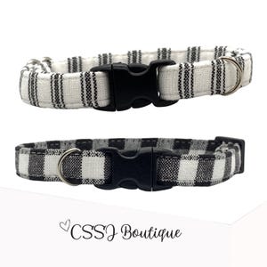 Unique designs / Patterns / Black and White/ flowers / fall / geometric - Small Dog & Cat Collars - 7-12”,9&quot;-15&quot; MULTIPLE DESIGNS
