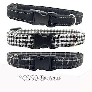 Unique designs / Patterns / Black and White/ flowers / fall / geometric - Small Dog & Cat Collars - 7-12”,9&quot;-15&quot; MULTIPLE DESIGNS