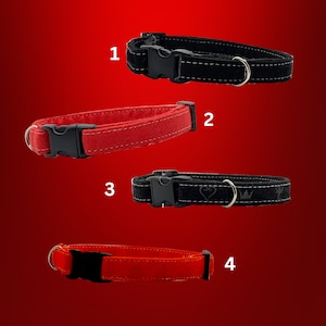 Red / Black / Small Dog & Cat Collars - 7-12”