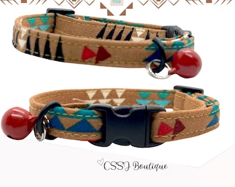 Southwest Style/ Navajo Inspired/ Ethnic Elegance/Unique/ Native - Small Dog & Cat Collars - 7-12”,9"-15"