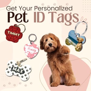 Placa de identificación para perro, placa de identificación para mascota, placa personalizada, accesorio personalizado para mascota