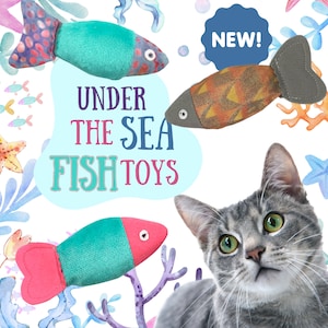 Under the Sea Fish Cat Toys - Catnip & Silver Vine Blend - 2 Fish Bundle!