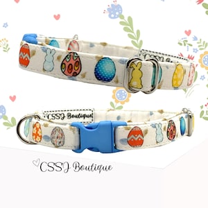 Easter Dog Collar/ Pet Collar/ Bunny dog collar/ Pastel/ Festive 5/8&quot; width