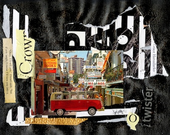 COSTA DEL SOL Art Print | Southern Spain Mixed Media Art Collage | Bus Art | Disco Records | Spain Print | Calle San Miguel Art Print
