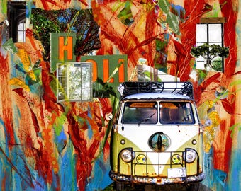 Madrone Tree Art Print | Bus Van Abstract Collage
