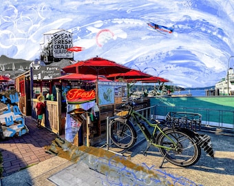 San Juan Travel Art Print | Friday Harbor Ferry Boat