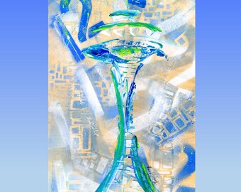 Seahawks Space Needle 12 Art Print | Superbowl Champions | Football Fan Art | Abstract Painting