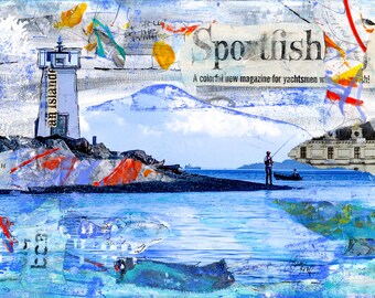 SPORTSFISH Fisherman Art Print | Pacific Northwest | Seattle Mixed Media Painting