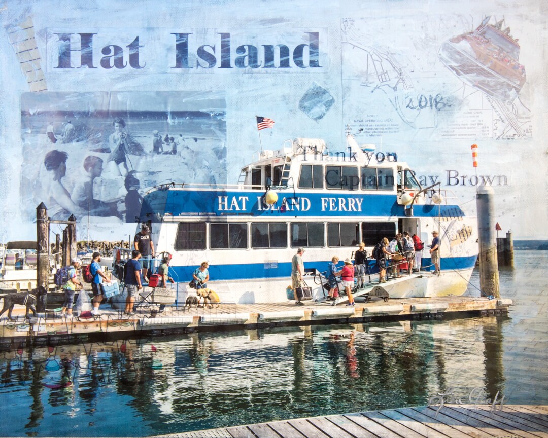 2018 Hat Island Art Passengers Traveling on Ferry Gedney Etsy