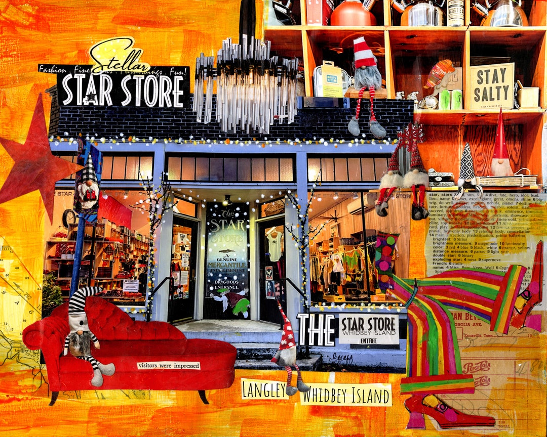 Whidbey Island Print, Star Store Art, Fashion Style Décor, Funky Store