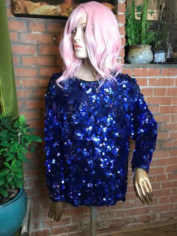 Vintage Sequin & Beaded Top - Gem