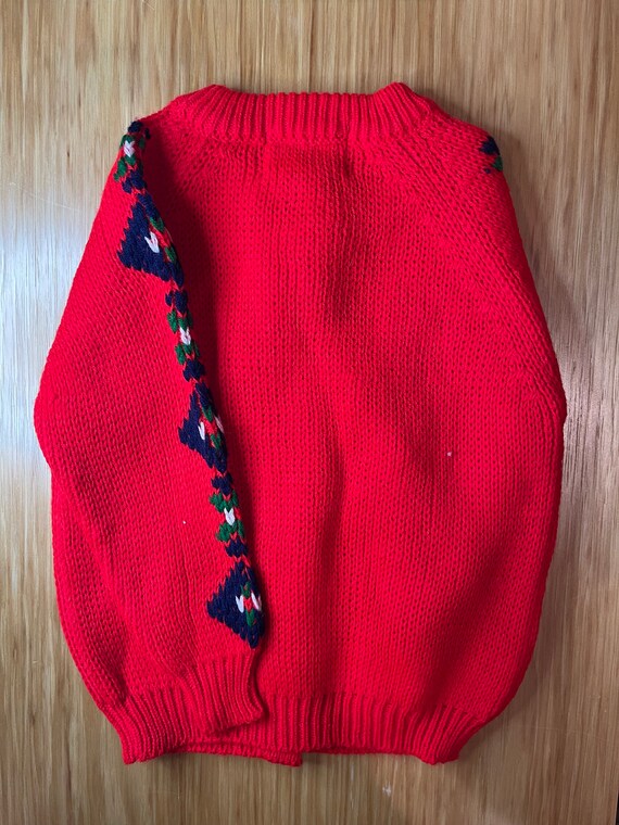 Vintage Red Knit Sweater - image 5