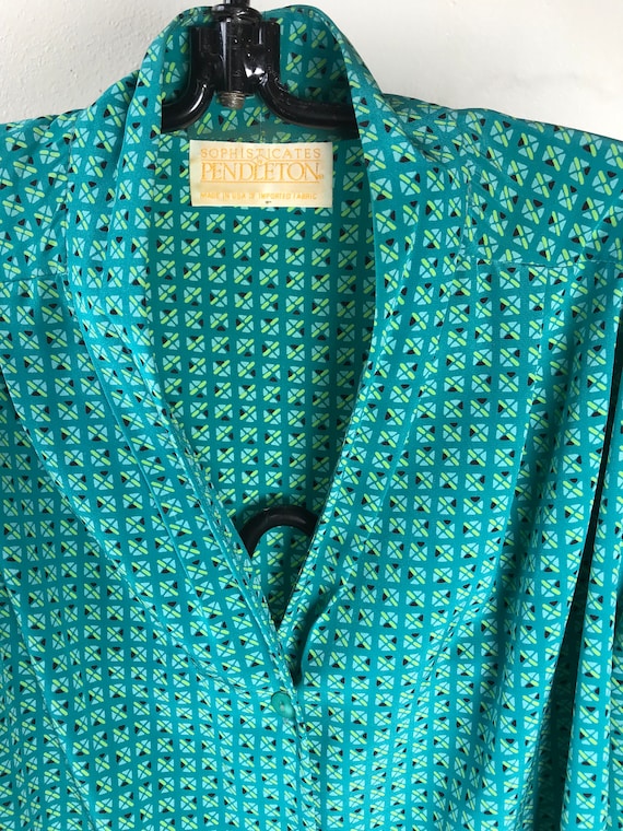 Pendleton Blouse with Shoulder Pads - image 9