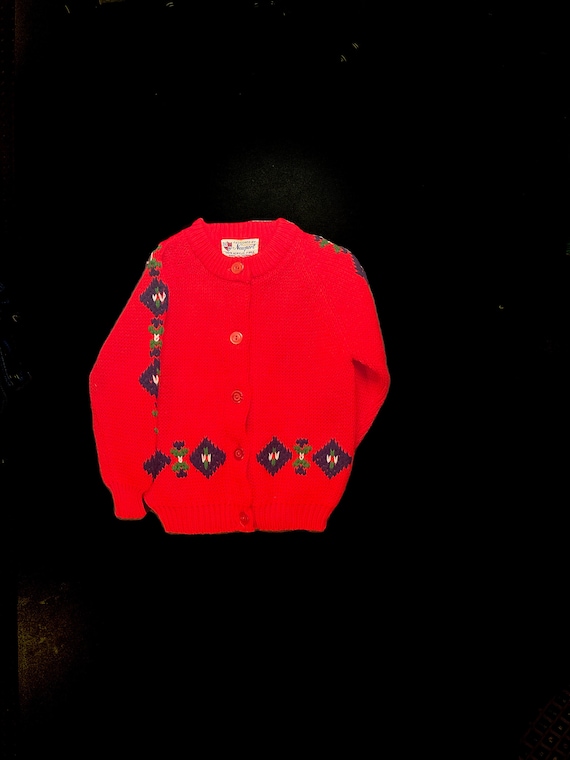 Vintage Red Knit Sweater - image 1