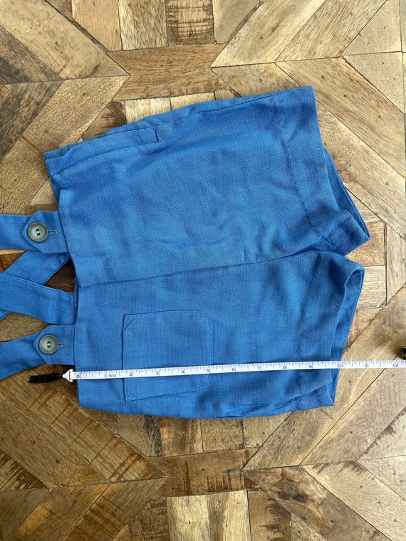 Vintage Blue Suspender Shorts - image 4