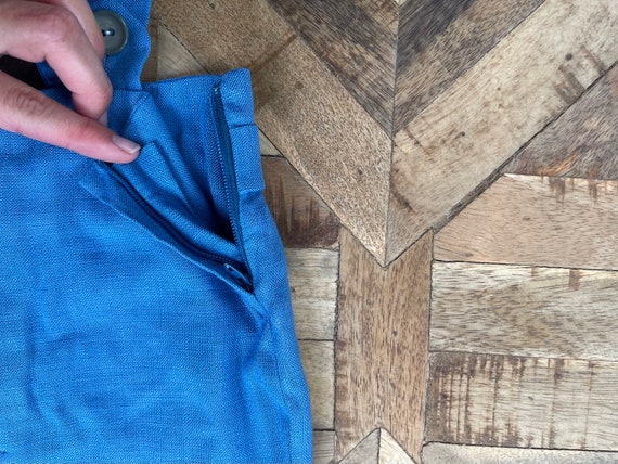 Vintage Blue Suspender Shorts - image 6