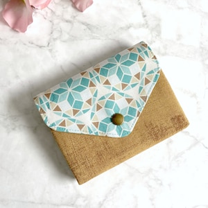 Monedero pequeño | Cartera - Retro Turquesa / Marrón