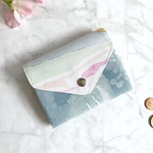 Monedero pequeño | Cartera - Acuarela Azul / Gris
