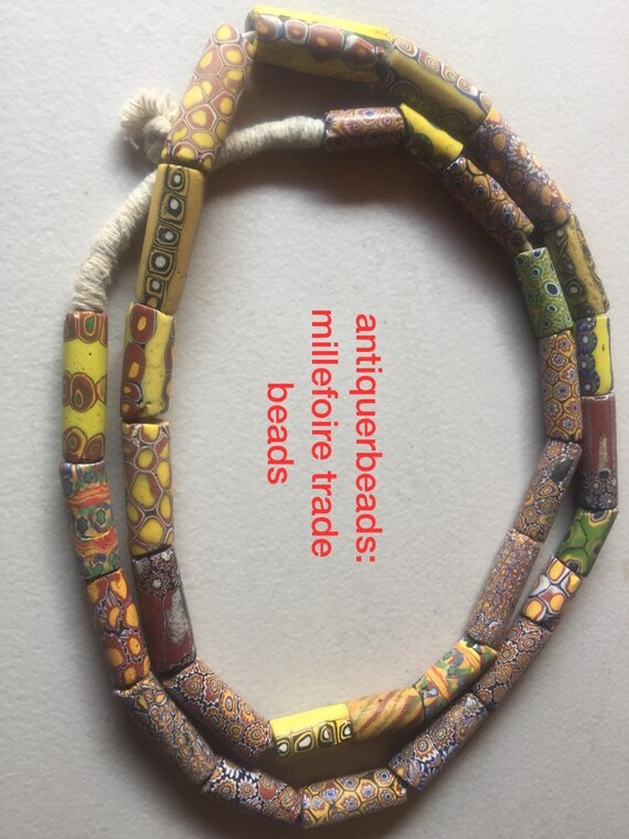 7 African Trade Beads Millefiori Beads,glass Beads,African Venetian beads