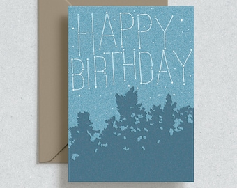 Night Sky Constellation // Letterpress Birthday Card